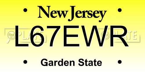 L67EWR New Jersey License Plate