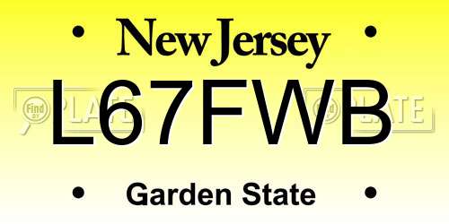 L67FWB New Jersey License Plate