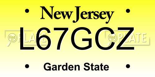 L67GCZ New Jersey License Plate