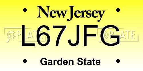 L67JFG New Jersey License Plate