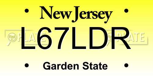 L67LDR New Jersey License Plate