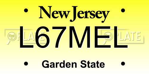 L67MEL New Jersey License Plate