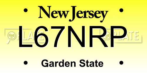 L67NRP New Jersey License Plate