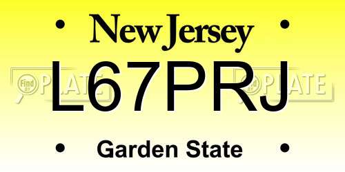 L67PRJ New Jersey License Plate