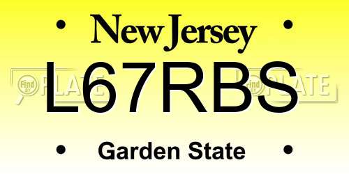 L67RBS New Jersey License Plate