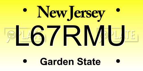 L67RMU New Jersey License Plate
