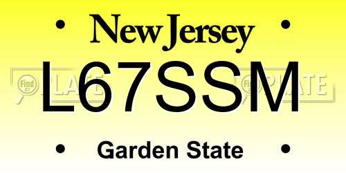 L67SSM New Jersey License Plate