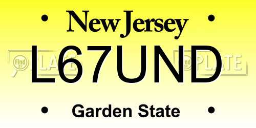 L67UND New Jersey License Plate