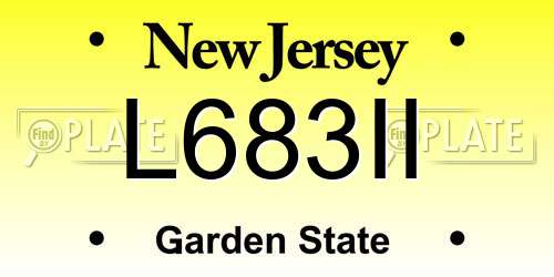 L683II New Jersey License Plate