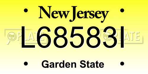 L68583I New Jersey License Plate
