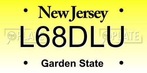 L68DLU New Jersey License Plate