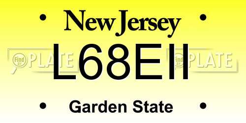 L68EII New Jersey License Plate