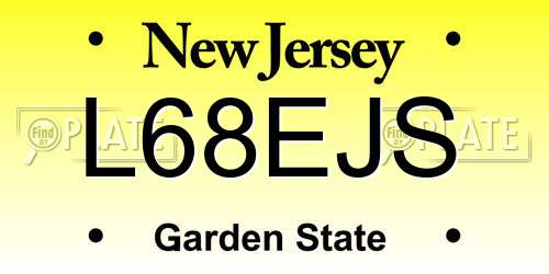 L68EJS New Jersey License Plate
