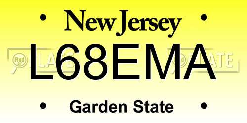 L68EMA New Jersey License Plate