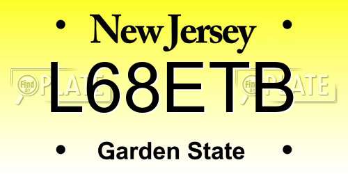 L68ETB New Jersey License Plate