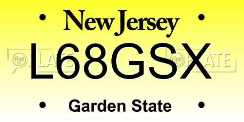 L68GSX New Jersey License Plate