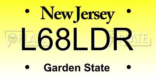 L68LDR New Jersey License Plate