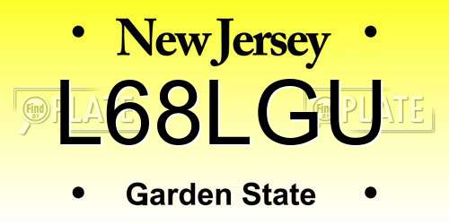 L68LGU New Jersey License Plate