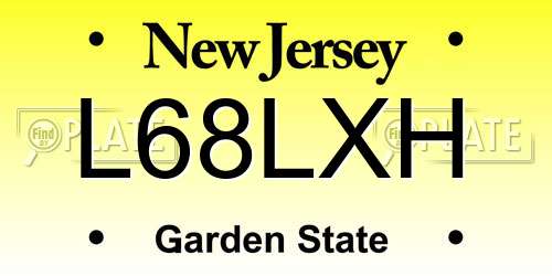L68LXH New Jersey License Plate