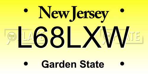 L68LXW New Jersey License Plate