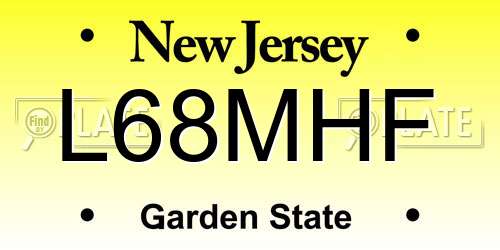 L68MHF New Jersey License Plate