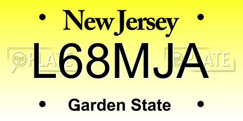 L68MJA New Jersey License Plate