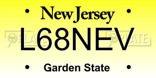 L68NEV New Jersey License Plate