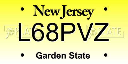 L68PVZ New Jersey License Plate