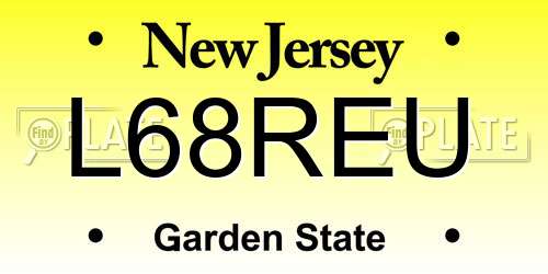 L68REU New Jersey License Plate