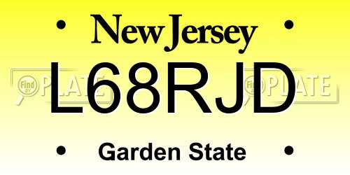 L68RJD New Jersey License Plate