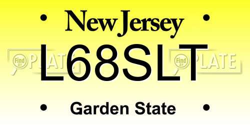 L68SLT New Jersey License Plate