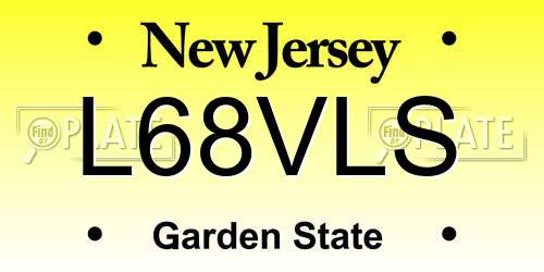 L68VLS New Jersey License Plate