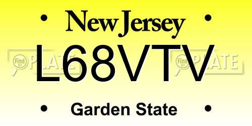 L68VTV New Jersey License Plate