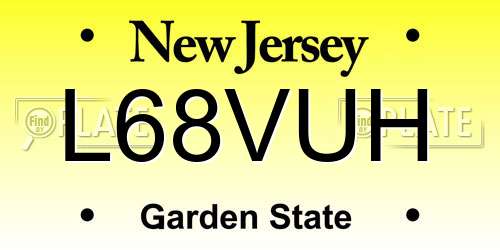 L68VUH New Jersey License Plate