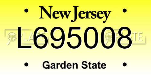 L695008 New Jersey License Plate