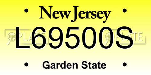 L69500S New Jersey License Plate