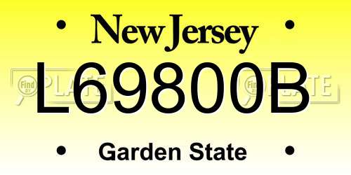 L69800B New Jersey License Plate