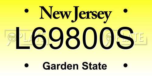 L69800S New Jersey License Plate