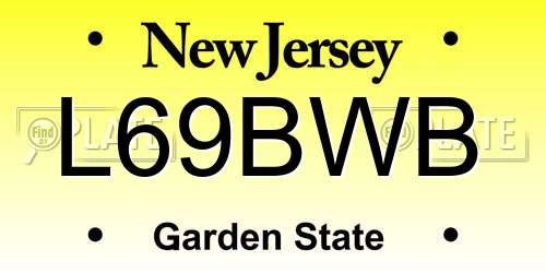 L69BWB New Jersey License Plate