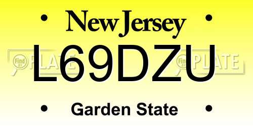 L69DZU New Jersey License Plate
