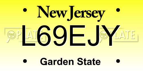 L69EJY New Jersey License Plate