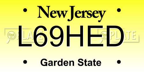 L69HED New Jersey License Plate