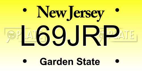L69JRP New Jersey License Plate