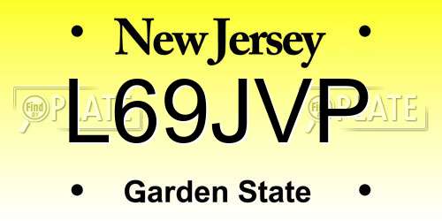 L69JVP New Jersey License Plate