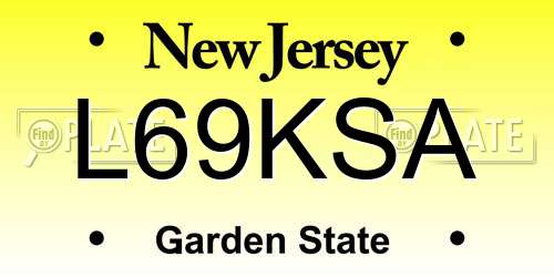 L69KSA New Jersey License Plate
