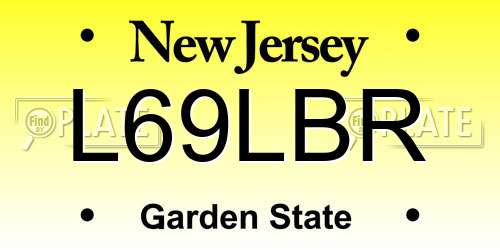 L69LBR New Jersey License Plate