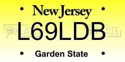 L69LDB New Jersey License Plate