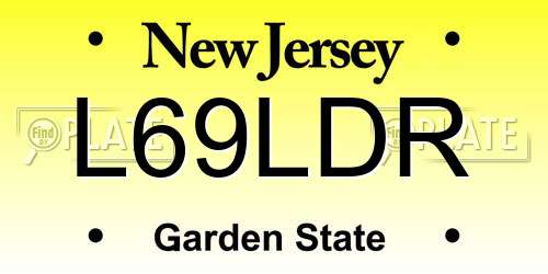L69LDR New Jersey License Plate