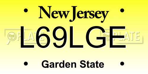 L69LGE New Jersey License Plate