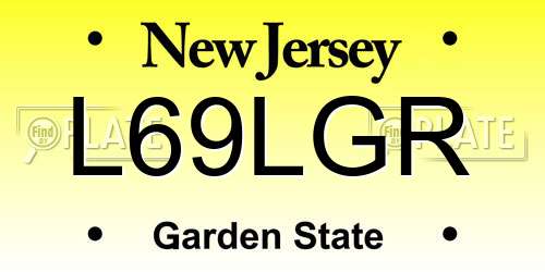 L69LGR New Jersey License Plate
